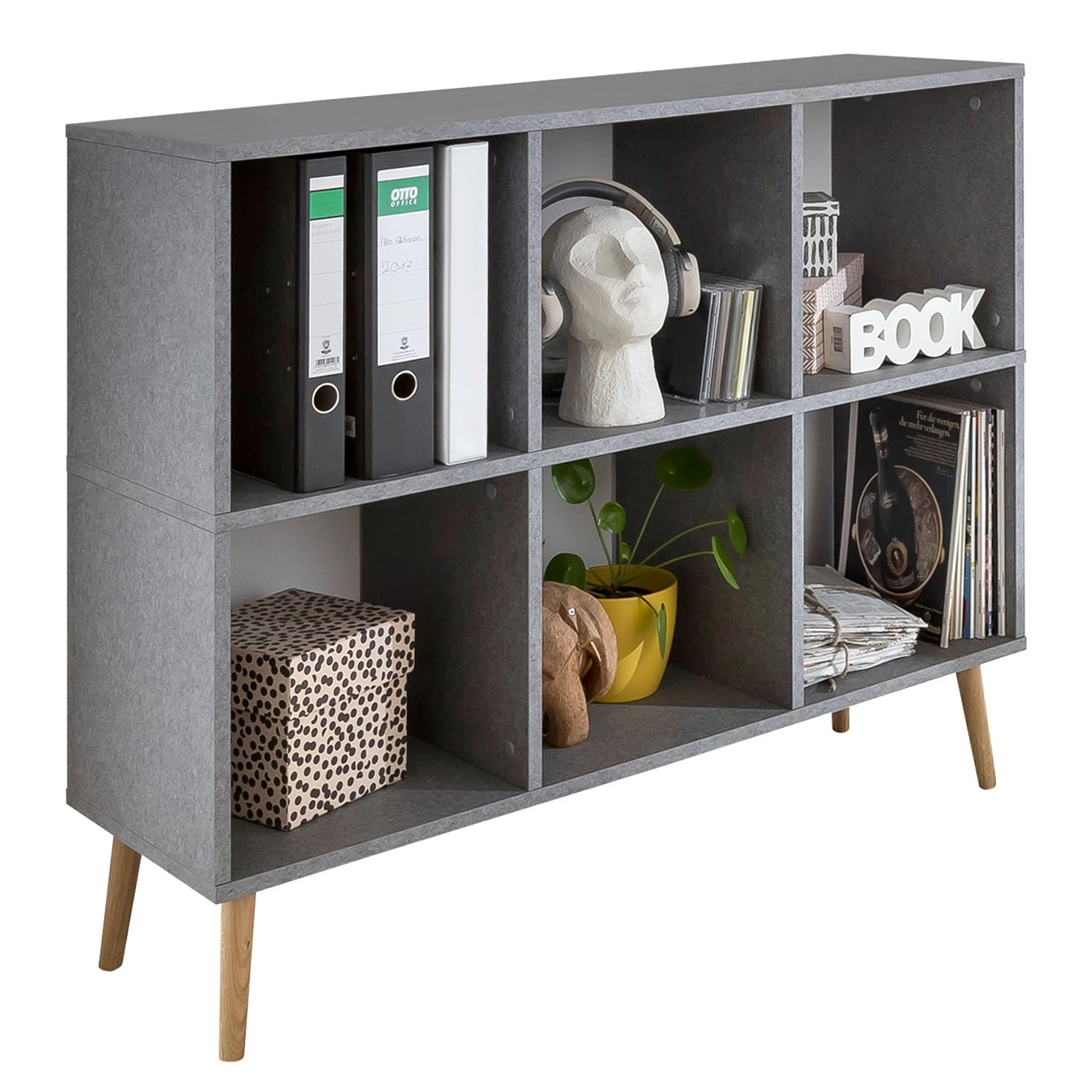 Schildmeyer Aktenregal Jonte - Grau / Eiche 3 Schildmeyer Aktenregal Jonte - Grau / Eiche