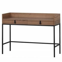 Fredriks Schreibtisch Boonton - Echtholz furniert / Metall - Walnuss / Schwarz