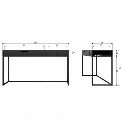 Fredriks Schreibtisch Sion - Esche massiv / Metall - Schwarz -Möbel Verkäufe 2024 1000299508 211011 084544000597 SKETCH DETAILS P000000001000299508 sketch