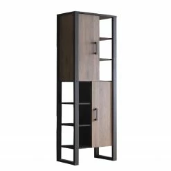 Red Living Regal Norddal I - Nussbaum Dekor / Schwarz -Möbel Verkäufe 2024 1000304812 211027 104959000111 DETAILS P000000001000304812