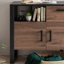 Red Living Sideboard Norddal - Nussbaum Dekor / Schwarz -Möbel Verkäufe 2024 1000304813 211027 105010000138 DETAILS P000000001000304813