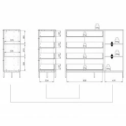 Maja Möbel Sideboard Trend Wood II - Asteiche Dekor / Schwarz -Möbel Verkäufe 2024 1000306532 211102 130342000527 SKETCH DETAILS P000000001000306532 sketch