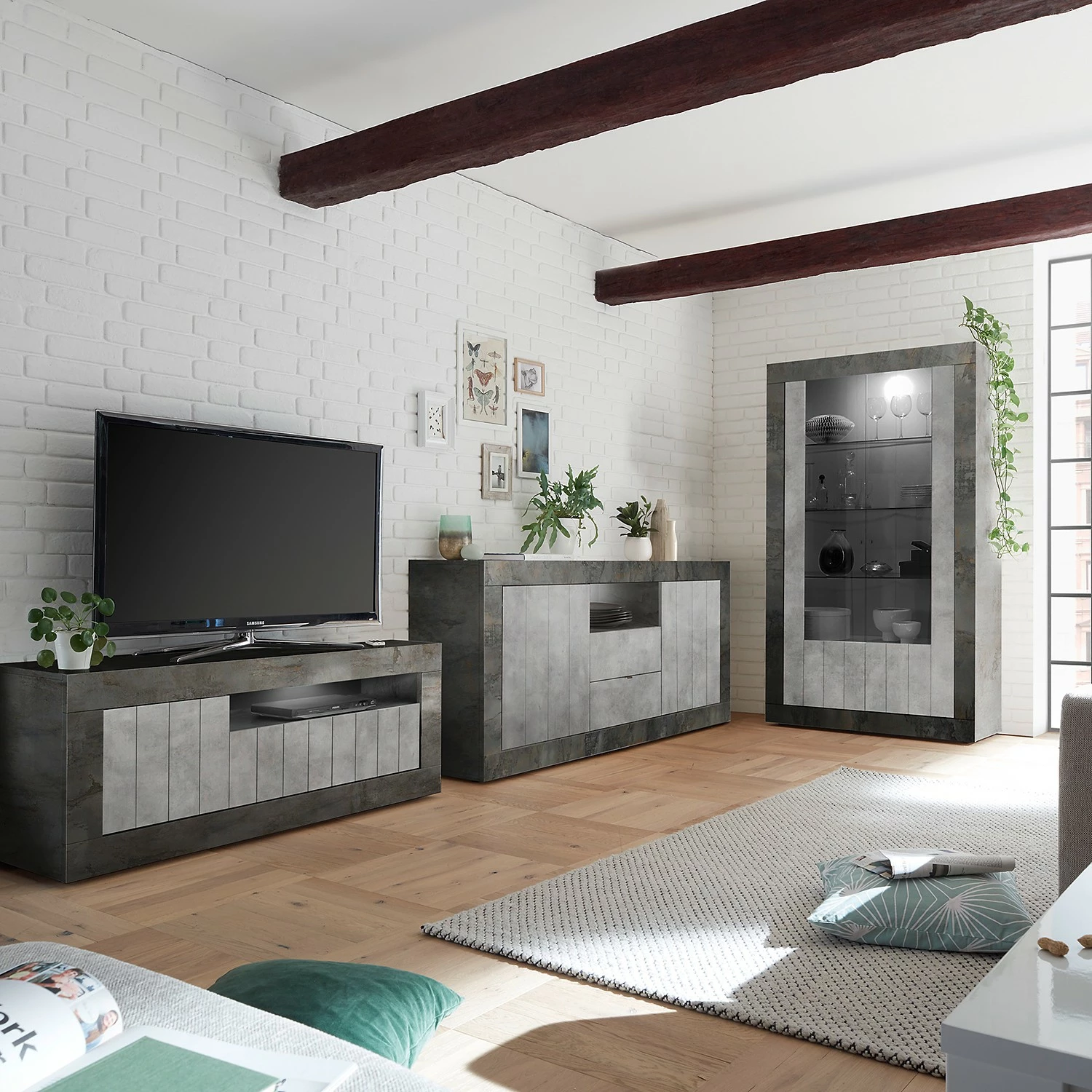 LC Spa Sideboard Urbino I - Hellgrau / Dunkelgrau 4 LC Spa Sideboard Urbino I - Hellgrau / Dunkelgrau – Bild 2