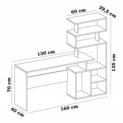 Loftscape Schreibtisch-Kombination Kamion - Weiß -Möbel Verkäufe 2024 1000306565 211115 134940000514 SKETCH DETAILS P000000001000306565 sketch