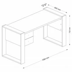 Red Living Schreibtisch Bellac - Weiß -Möbel Verkäufe 2024 1000306567 211115 1349390000509 SKETCH DETAILS P000000001000306567 sketch