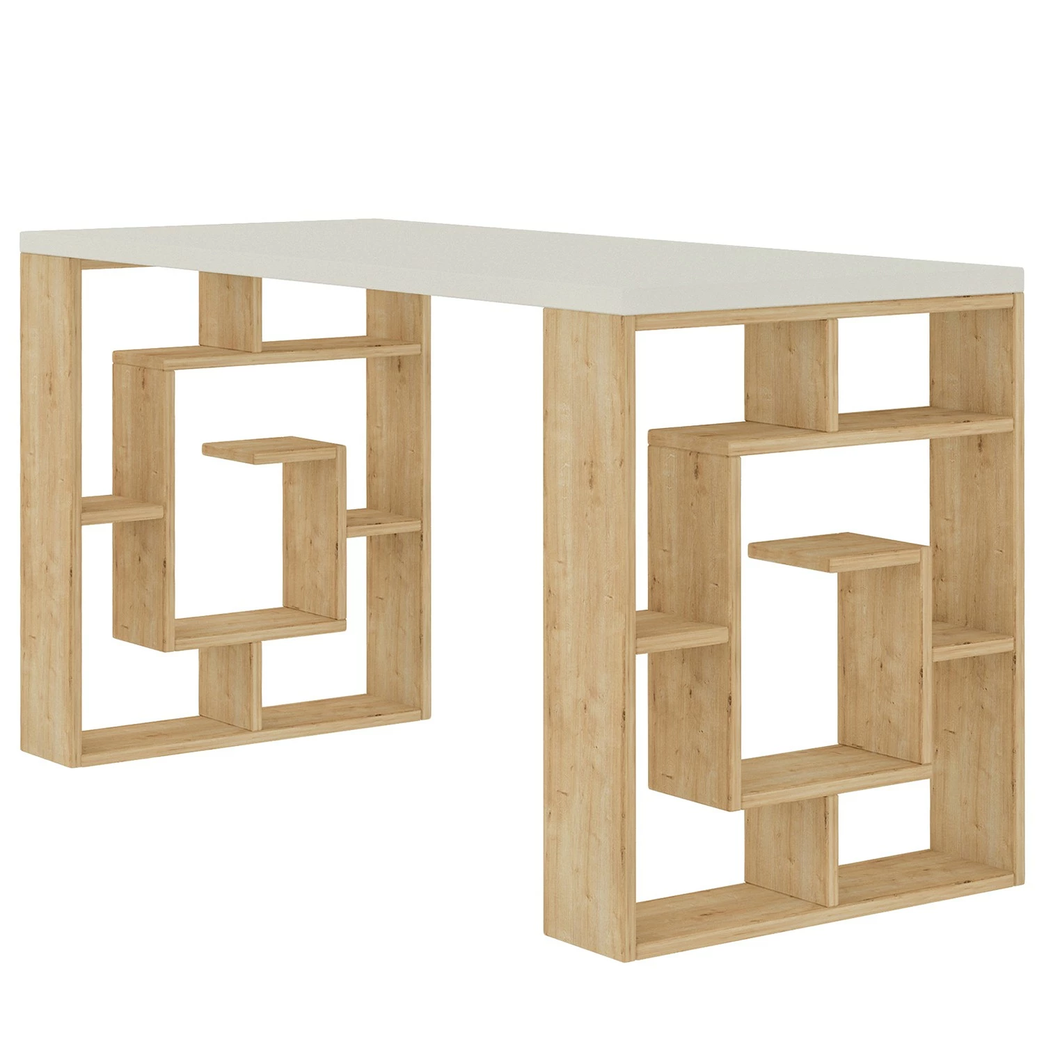 Loftscape Schreibtisch Lemi - Weiß / Eiche Dekor 3 Loftscape Schreibtisch Lemi - Weiß / Eiche Dekor