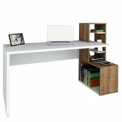 Loftscape Schreibtisch-Kombination Jurien - Weiß / Walnuss Dekor -Möbel Verkäufe 2024 1000306573 211115 13505000152 DETAILS P000000001000306573