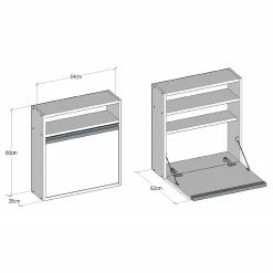 Loftscape Wandschreibtisch Katte - Weiß -Möbel Verkäufe 2024 1000306576 211115 13510200641 SKETCH DETAILS P000000001000306576 sketch