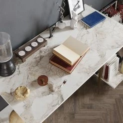 Red Living Schreibtisch Hasselt - Marmor Weiß Dekor -Möbel Verkäufe 2024 1000306620 211115 13521800284 DETAILS P000000001000306620