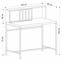 Red Living Schreibtisch Kelos - Eiche Dekor / Schwarz -Möbel Verkäufe 2024 1000306628 211115 13533600860 SKETCH DETAILS P000000001000306628 sketch