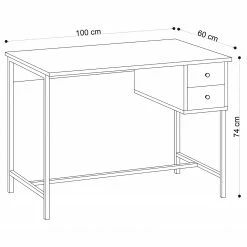 Red Living Schreibtisch Kendra - Eiche Dekor / Schwarz -Möbel Verkäufe 2024 1000306643 211115 13532300843 SKETCH DETAILS P000000001000306643 sketch