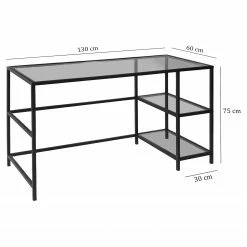 Red Living Schreibtisch Jetmore II - Glas / Aluminium - Klarglas / Schwarz -Möbel Verkäufe 2024 1000306651 220209 12152100500 SKETCH DETAILS P000000001000306651 sketch