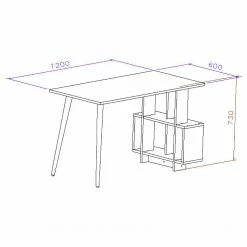 Norrwood Schreibtisch Dassow - Anthrazit / Eiche Dekor -Möbel Verkäufe 2024 1000306652 211115 13544900963 SKETCH DETAILS P000000001000306652 sketch