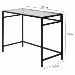Red Living Schreibtisch Jetmore - Glas / Aluminium - Klarglas / Schwarz -Möbel Verkäufe 2024 1000306653 220209 12152100500 SKETCH DETAILS P000000001000306653 sketch