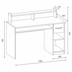 Loftscape Schreibtisch Jens - Schwarz / Silber -Möbel Verkäufe 2024 1000306666 211115 13551000991 SKETCH DETAILS P000000001000306666 sketch