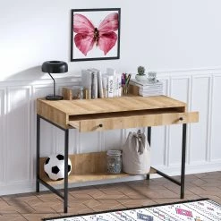 Red Living Schreibtisch Dabney - Eiche Dekor / Schwarz -Möbel Verkäufe 2024 1000306671 211115 13564200642 MOOD DETAILS P000000001000306671 mood