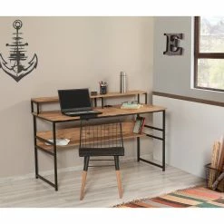 Red Living Schreibtisch Liroi - Kiefer Dekor / Schwarz -Möbel Verkäufe 2024 1000306672 211115 13551500518 MOOD DETAILS P000000001000306672 mood