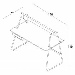 Loftscape Schreibtisch Crystal - (inkl. LED-Beleuchtung) - Weiß / Akazie Dekor -Möbel Verkäufe 2024 1000306684 211115 135543001036 SKETCH DETAILS P000000001000306684 sketch