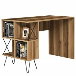 Red Living Schreibtisch Laval - Walnuss Dekor / Schwarz