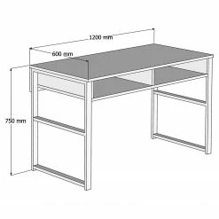 Red Living Schreibtisch Largo - Walnuss Dekor / Schwarz -Möbel Verkäufe 2024 1000306699 211115 135720001171 SKETCH DETAILS P000000001000306699 sketch