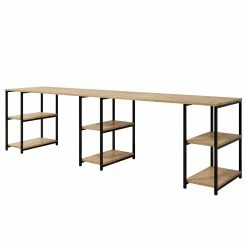 Red Living Doppelschreibtisch Collinee II - Eiche Dekor / Schwarz