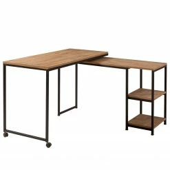 Red Living Schreibtisch Lissie - (schwenkbar) Kiefer Dekor / Schwarz