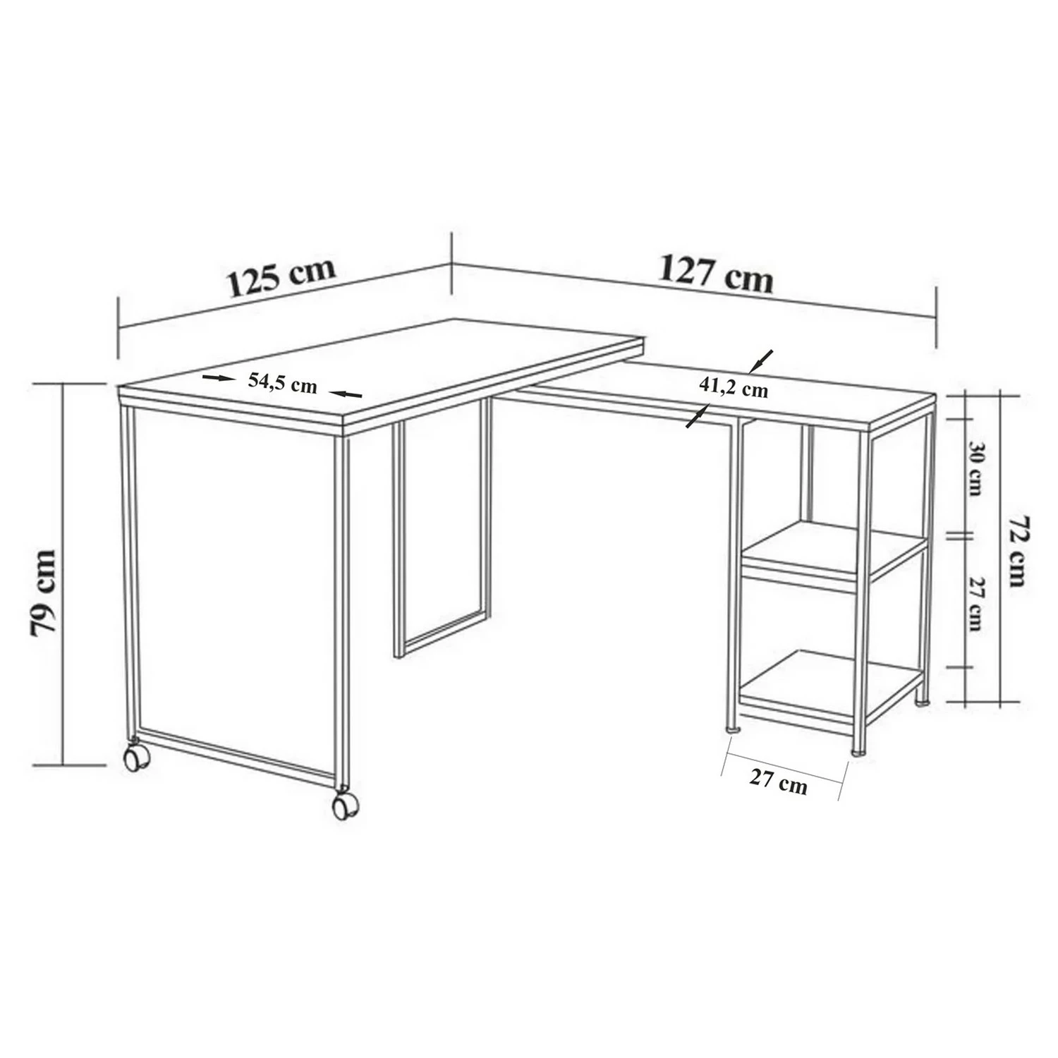 Red Living Schreibtisch Lissie - (schwenkbar) Kiefer Dekor / Schwarz 11 Red Living Schreibtisch Lissie - (schwenkbar) Kiefer Dekor / Schwarz – Bild 9