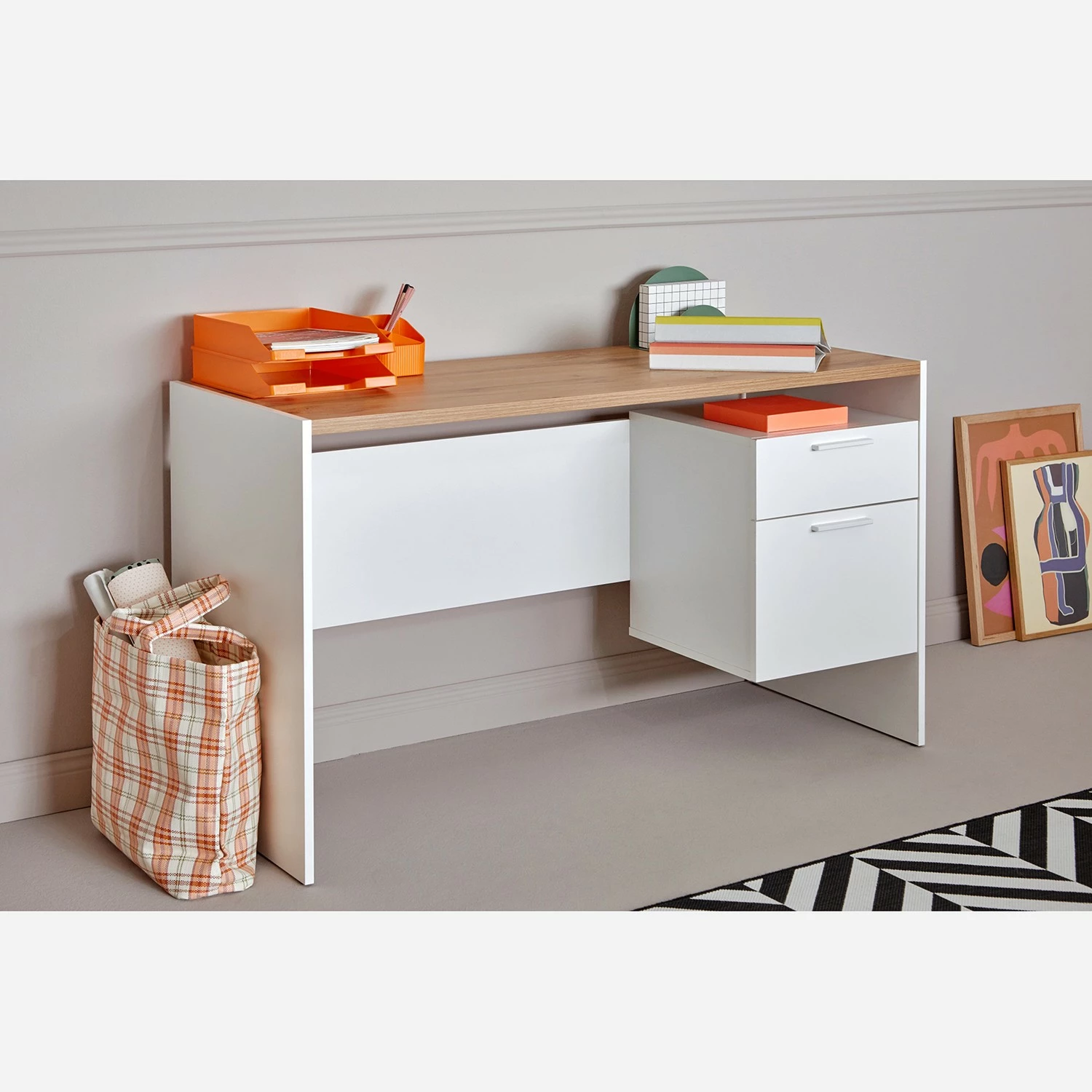 Jahnke Schreibtisch ML C 130 - Wildeiche Dekor / Weiß 4 Jahnke Schreibtisch ML C 130 - Wildeiche Dekor / Weiß – Bild 2