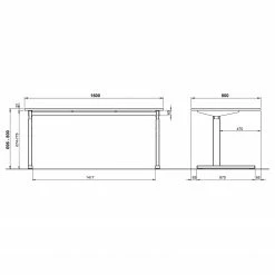 Germania Schreibtisch GW-Profi 2.0 - Eiche Grandson Dekor - Breite: 160 cm -Möbel Verkäufe 2024 1000307858 211109 161637000512 SKETCH DETAILS P000000001000307858 sketch 1