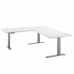 Fredriks Eckschreibtisch Toms - (Höhenverstellbar) - Lichtgrau / Grau