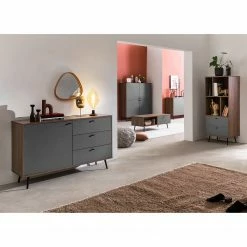 Loftscape Regal Sirkka I - Grau / Walnuss Dekor -Möbel Verkäufe 2024 1000310535 211125 111835000110 MOOD DETAILS P000000001000310535 mood