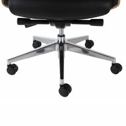 Fredriks Bürostuhl Weld - Echtleder / Walnuss Furnier / Metall - Schwarz / Walnuss / Aluminium -Möbel Verkäufe 2024 1000310647 220826 041 DETAILS P000000001000310647