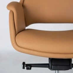 Fredriks Bürostuhl Zore - Kunstleder / Metall - Cognac / Aluminium -Möbel Verkäufe 2024 1000310651 220826 036 DETAILS P000000001000310651