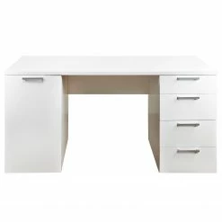 Fredriks Schreibtisch Lenora - Weiß / Silber