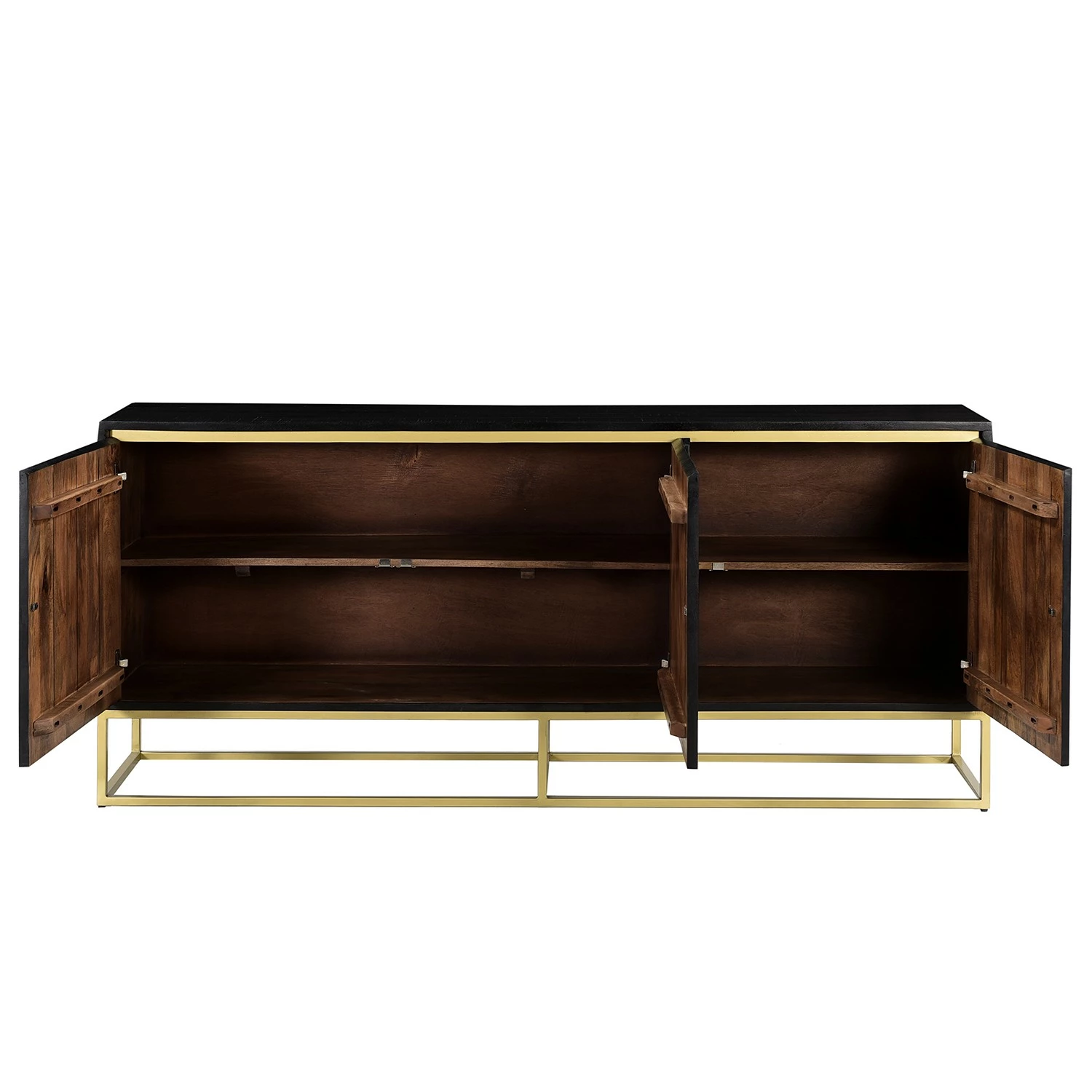Jack & Alice Sideboard Nooble II - Mango massiv / Metall - Mango Schwarz / Gold 5 Jack & Alice Sideboard Nooble II - Mango massiv / Metall - Mango Schwarz / Gold – Bild 3