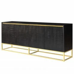Jack & Alice Sideboard Nooble I - Mango massiv / Metall - Mango Schwarz / Gold
