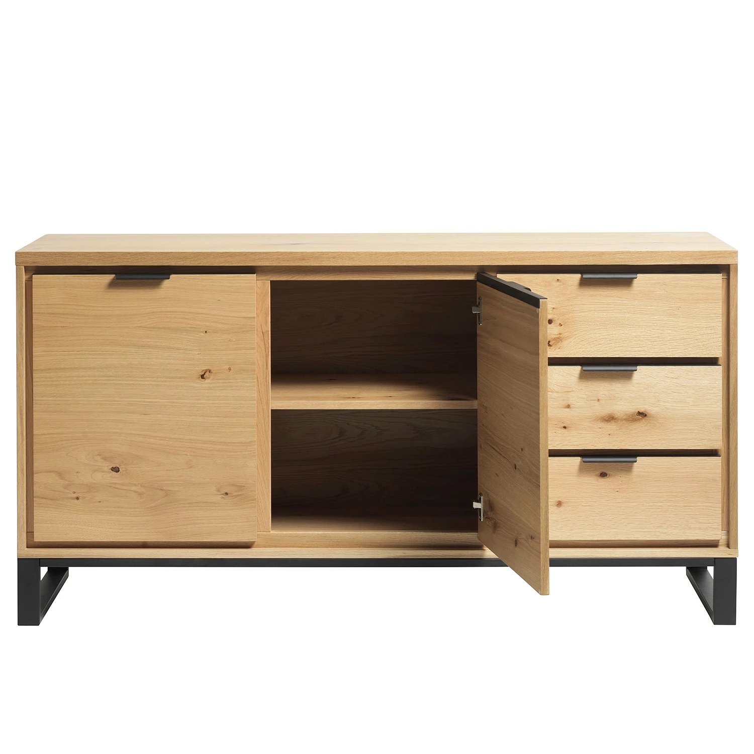 Loftscape Sideboard Limoges - Echtholzfurnier / Metall - Eiche / Schwarz 7 Loftscape Sideboard Limoges - Echtholzfurnier / Metall - Eiche / Schwarz – Bild 5