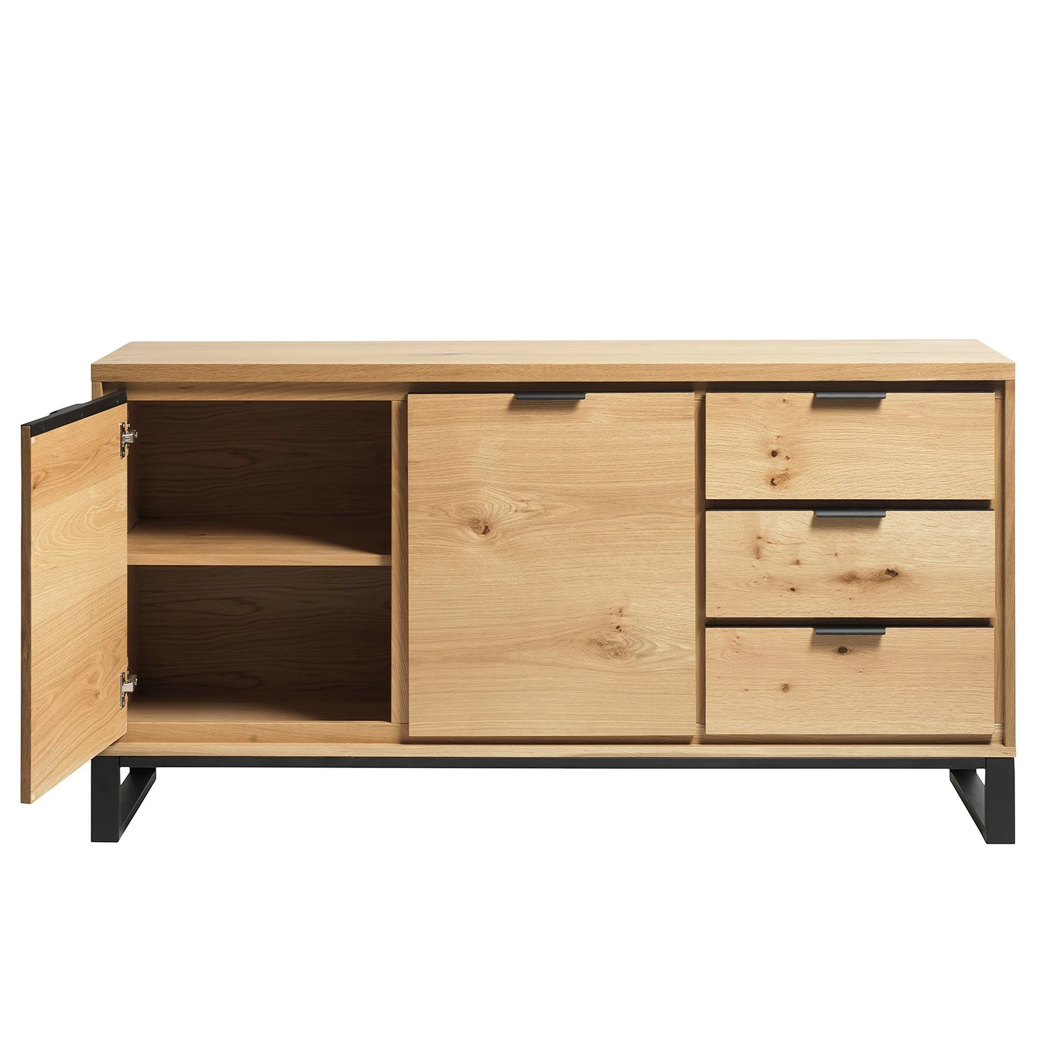 Loftscape Sideboard Limoges - Echtholzfurnier / Metall - Eiche / Schwarz 8 Loftscape Sideboard Limoges - Echtholzfurnier / Metall - Eiche / Schwarz – Bild 6