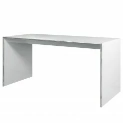 Trendteam Schreibtisch Infinity - Hochglanz Grau / Chrom