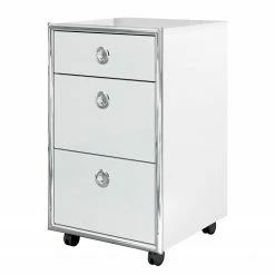 Trendteam Rollcontainer Infinity - Hochglanz Weiß / Chrom