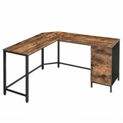 Red Living Eckschreibtisch Buxy IV - Eiche Rustikal Dekor / Schwarz