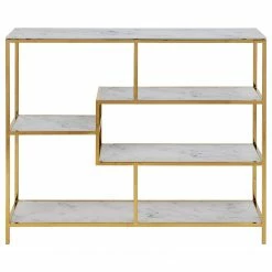 Fredriks Regal Katori I - Glas / Metall - Marmor Weiß Dekor / Gold -Möbel Verkäufe 2024 1000330564 220208 14502800030 DETAILS P000000001000330564