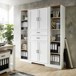 Ridgevalley Schrankwand Jasmund I (3-teilig) - Pinie Weiß Dekor / Eiche Artisan Dekor
