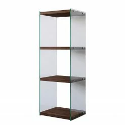 Loftscape Regal Rodgau - Glas / Kiefer massiv - Kiefer Kolonial - Höhe: 120 cm