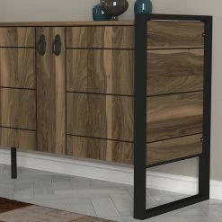 Red Living Sideboard Lando - Metall - Walnuss Dekor / Schwarz -Möbel Verkäufe 2024 1000333722 220302 030 DETAILS P000000001000333722