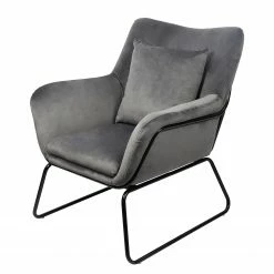 Norrwood Relaxsessel Tizio - Samt - Grau