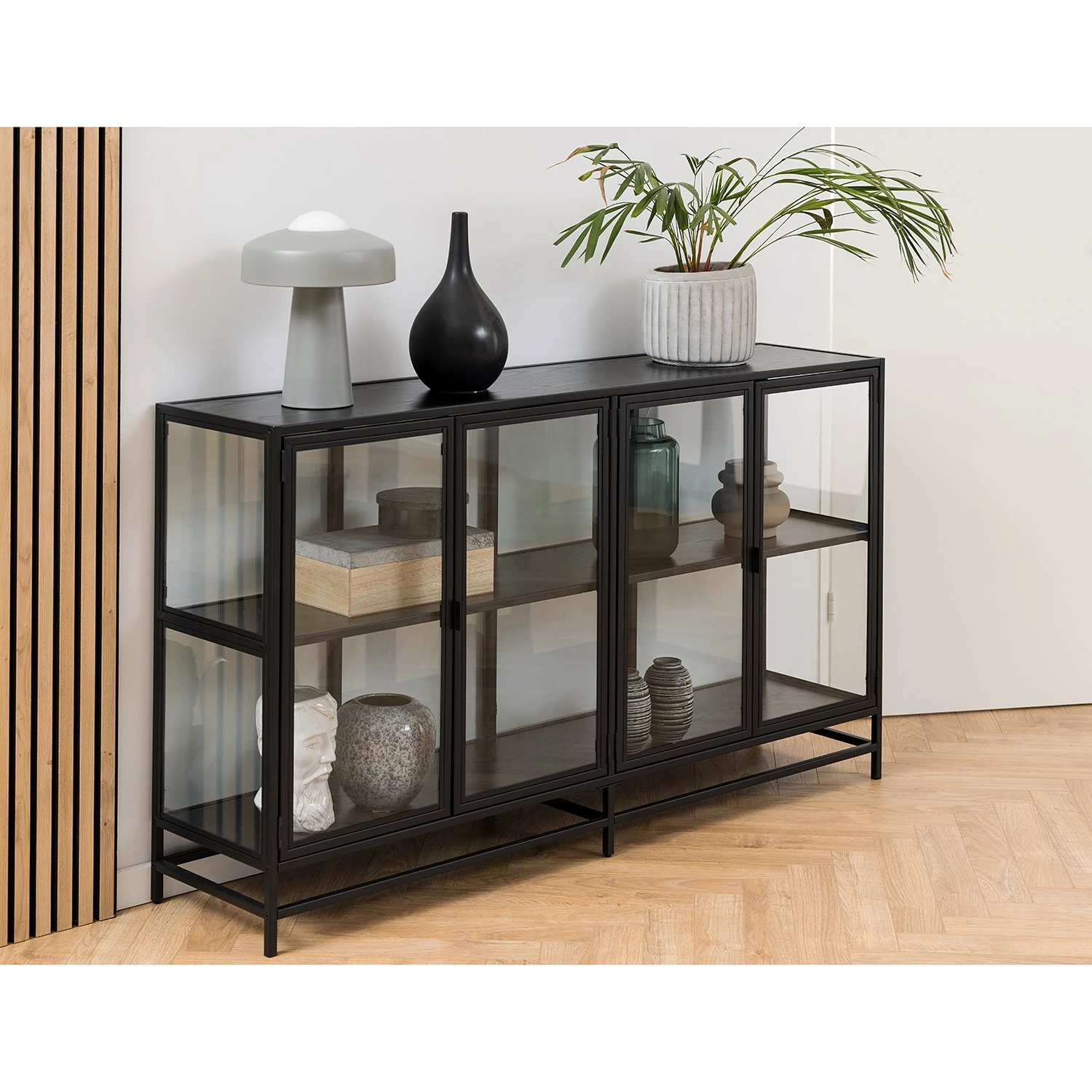 Red Living Sideboard Coogee IV - Glas / Metall - Schwarz 4 Red Living Sideboard Coogee IV - Glas / Metall - Schwarz – Bild 2