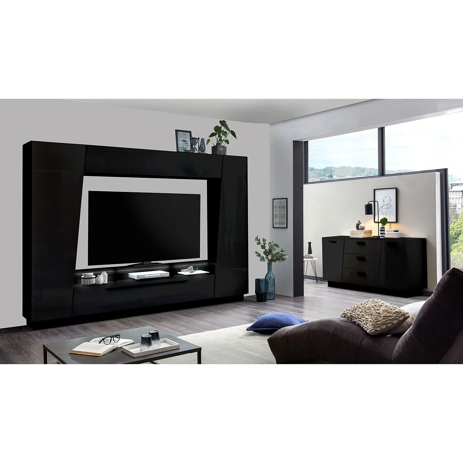 Fredriks Sideboard Reedley - Hochglanz Schwarz 5 Fredriks Sideboard Reedley - Hochglanz Schwarz – Bild 3