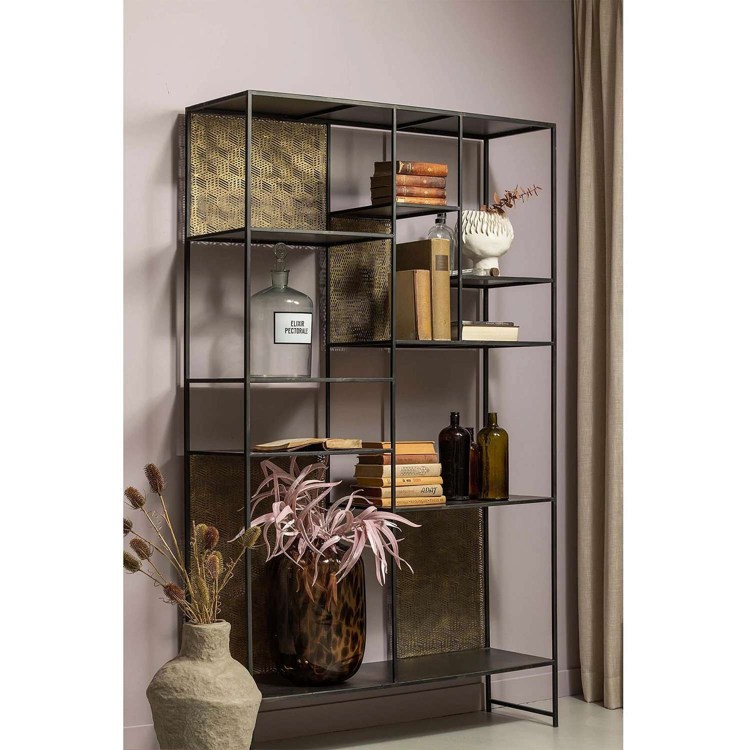 Red Living Regal Quito - Metall - Antik Messing / Schwarz 4 Red Living Regal Quito - Metall - Antik Messing / Schwarz – Bild 2