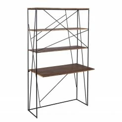 Tom Tailor Schreibtisch-Kombination Piketon II - Mango massiv / Aluminium - Mango / Schwarz